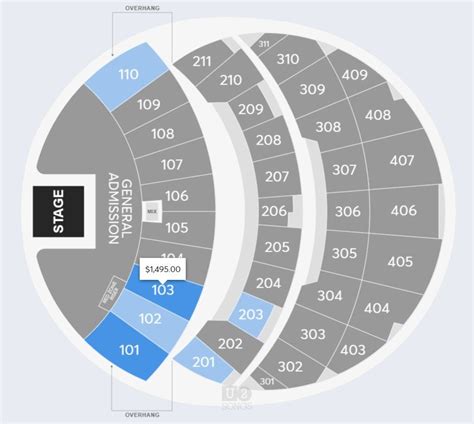 the sphere seating chart u2.